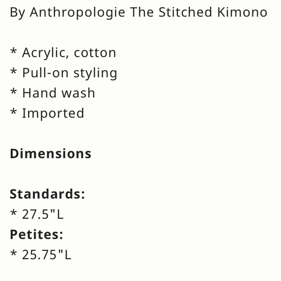 ✨ NWOT Anthropologie The Stitched Kimono Sz L - Picture 5 of 5